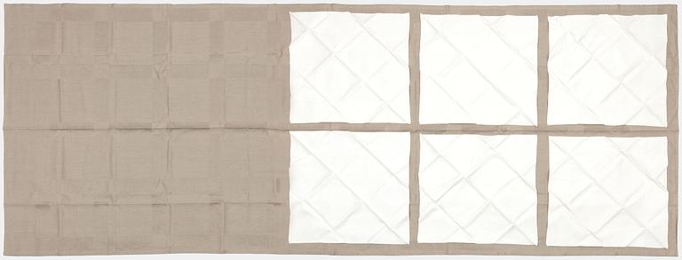 Ingrid Dessau, a linen damask tablecloth and six napkins, 'Nobel', Klässbols Linneväveri.