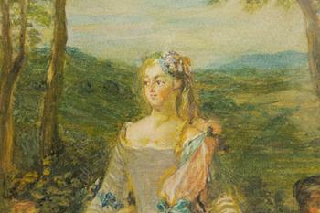 Nicolas Lancret, follower of, Translation: "Gallant party".