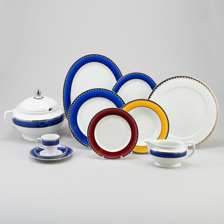 A set of 93 p, tableware. "Christineholm" or "Marianne Royal Blue", Millennium, design Sigvard Bernadotte, 21th century.