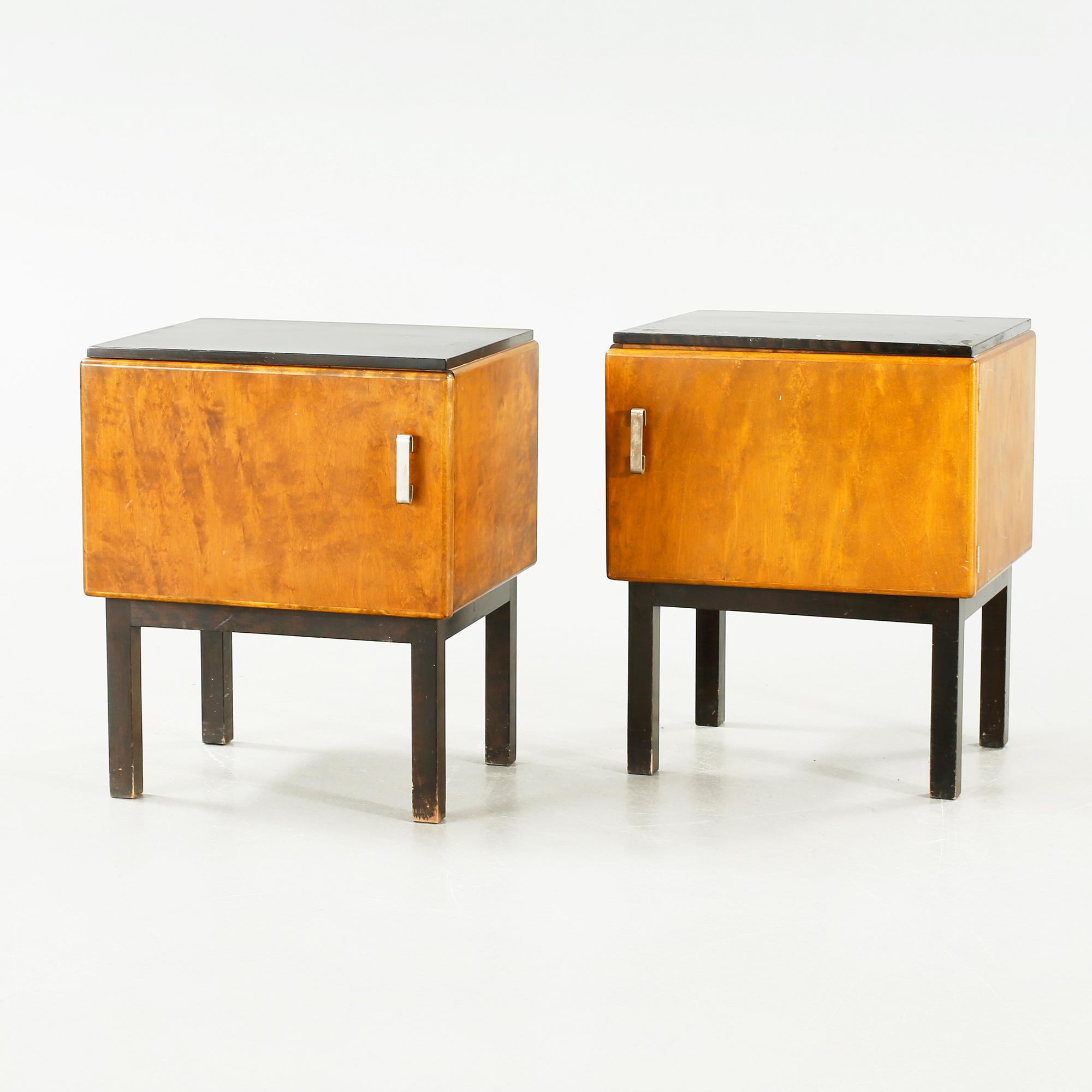 A pair of bedside tables from Nordiska Kompaniet made in the 1930s.