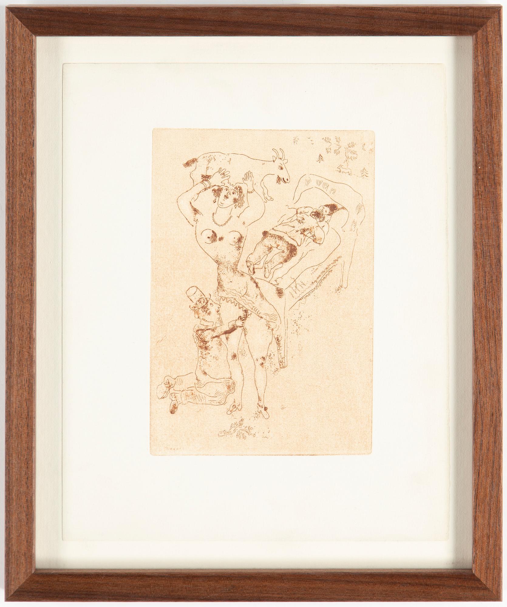 Marc Chagall, MARC CHAGALL, Etching and drypoint printed in sanguine, signed in the plate, motif from 1925, printed in 1926.