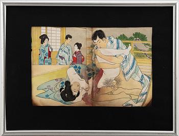 Unidentified artist, Shunga motif, Japan, first half of the 20th century.