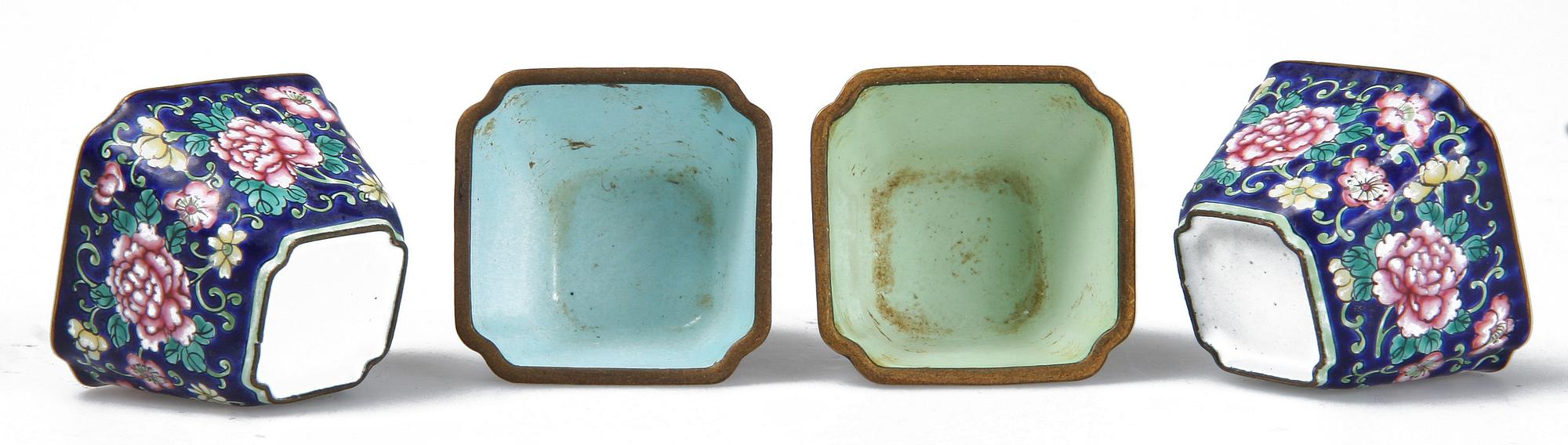 PARTI CLOISONNE, 8 delar, Kina, 1800/1900-tal.