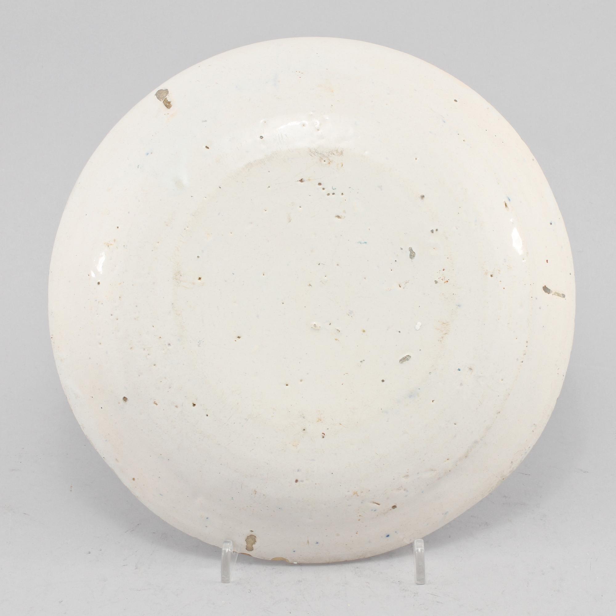 TALLRIK, fajans, sannolikt Holland, 1700-tal.