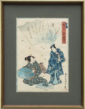 Utagawa Kunisada II, 'Courtesan' and 'Hotaru, The Fireflies: Chapter 25'.