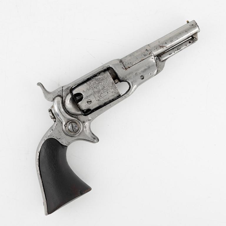 A cased Colt 1855 Sidehammer 'Root', No 11808 manufactured 1856.