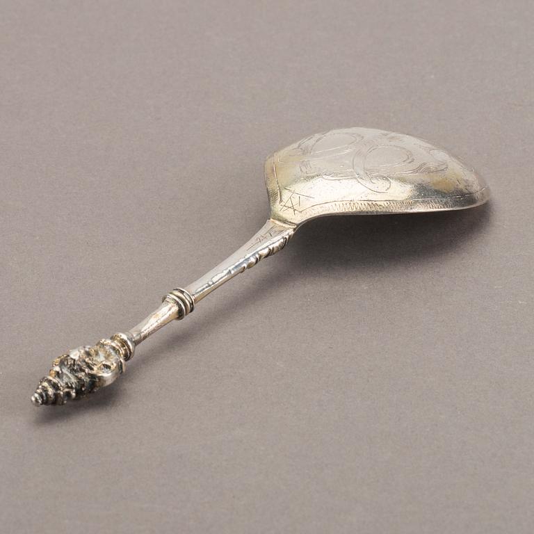 A Swedish 15th century silver spoon.