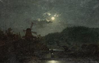 Gillis Hafström, Moonlit Landscape.