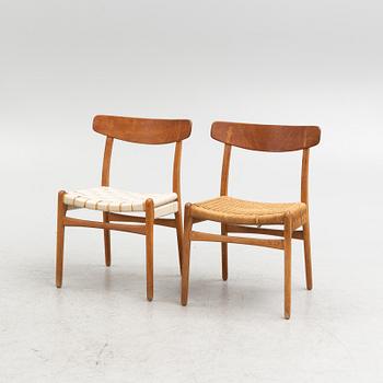 Hans J. Wegner, five "CH-23" chairs, Carl Hansen & Son, Odense, Denmark, 1950's/60's.