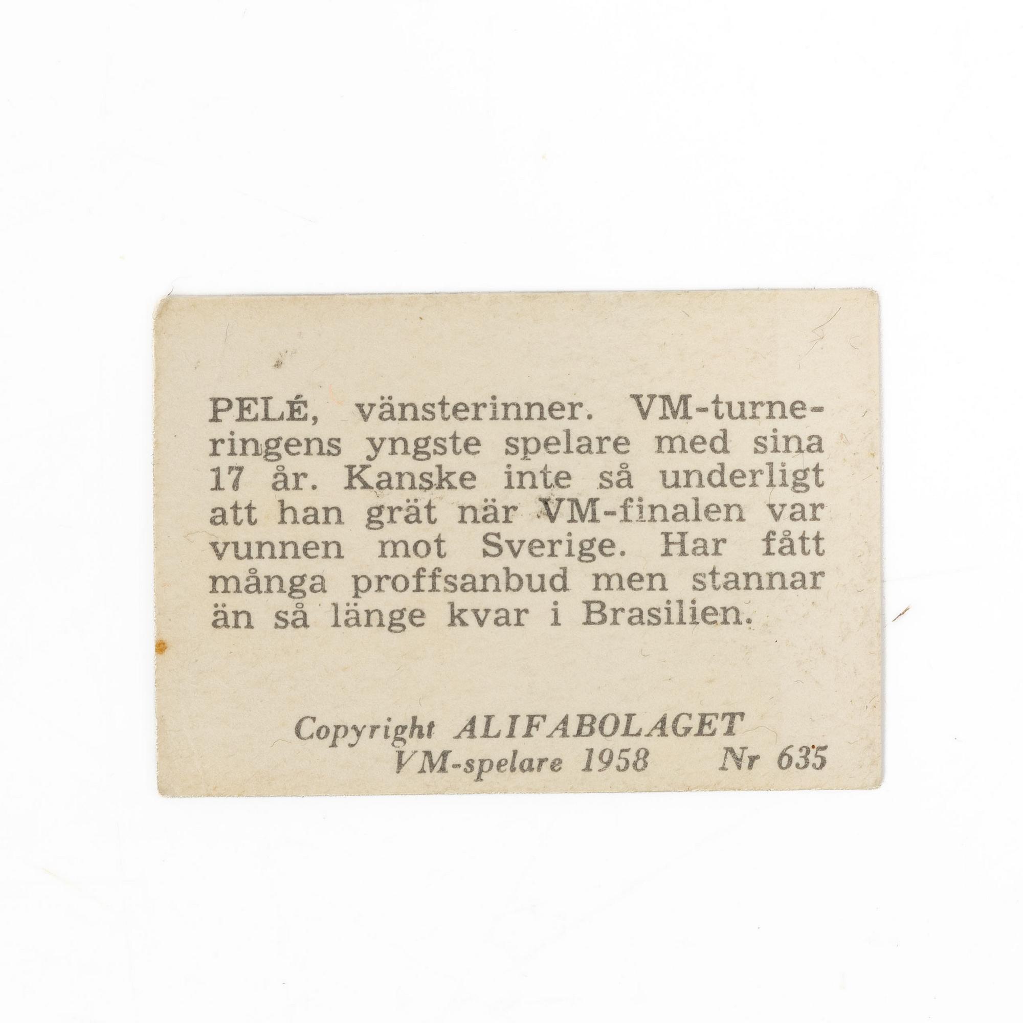 Samlar bilder, Alfabilder från fotbolls-VM 1958.