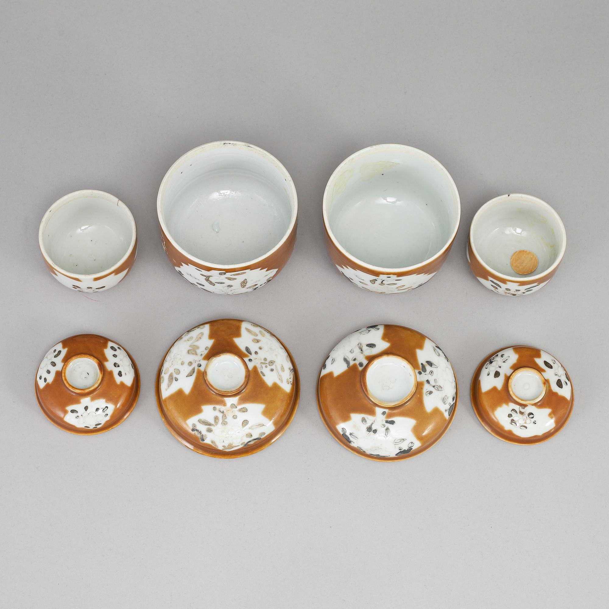 A set of four jars with covers, Qing dynasty, 18th Century.