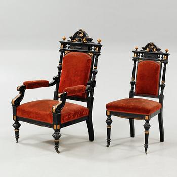 Nine items in Neo Renaissance style, late 19th century.
