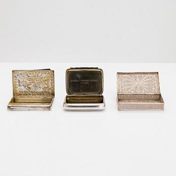 Rasioita, 3 kpl, hopeaa, 1900-luvun puoliväli.
