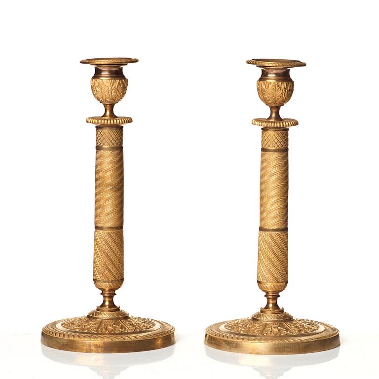 A pair of Empire candlesticks.