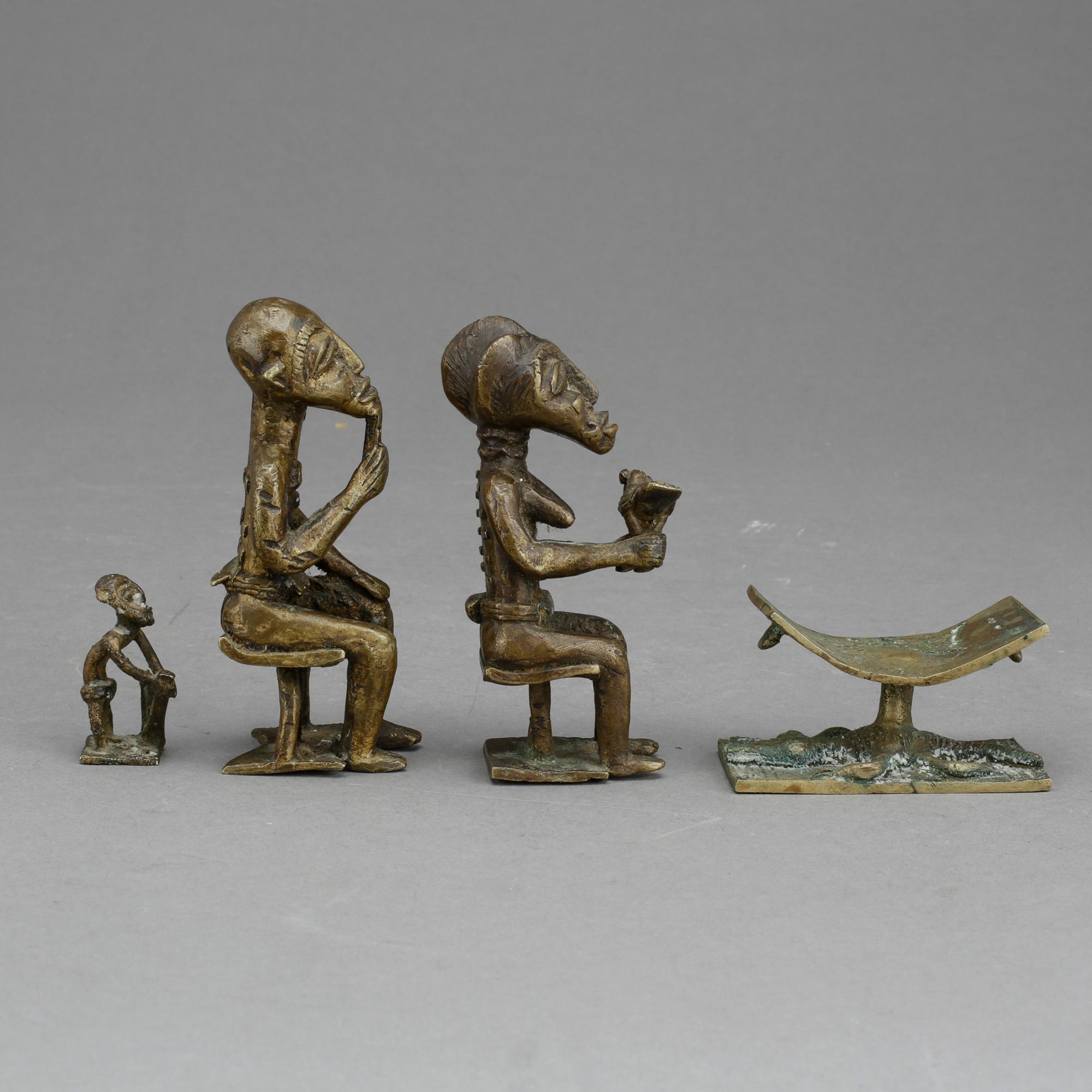 SKULPTURER, brons. Västafrika. 1900-tal.