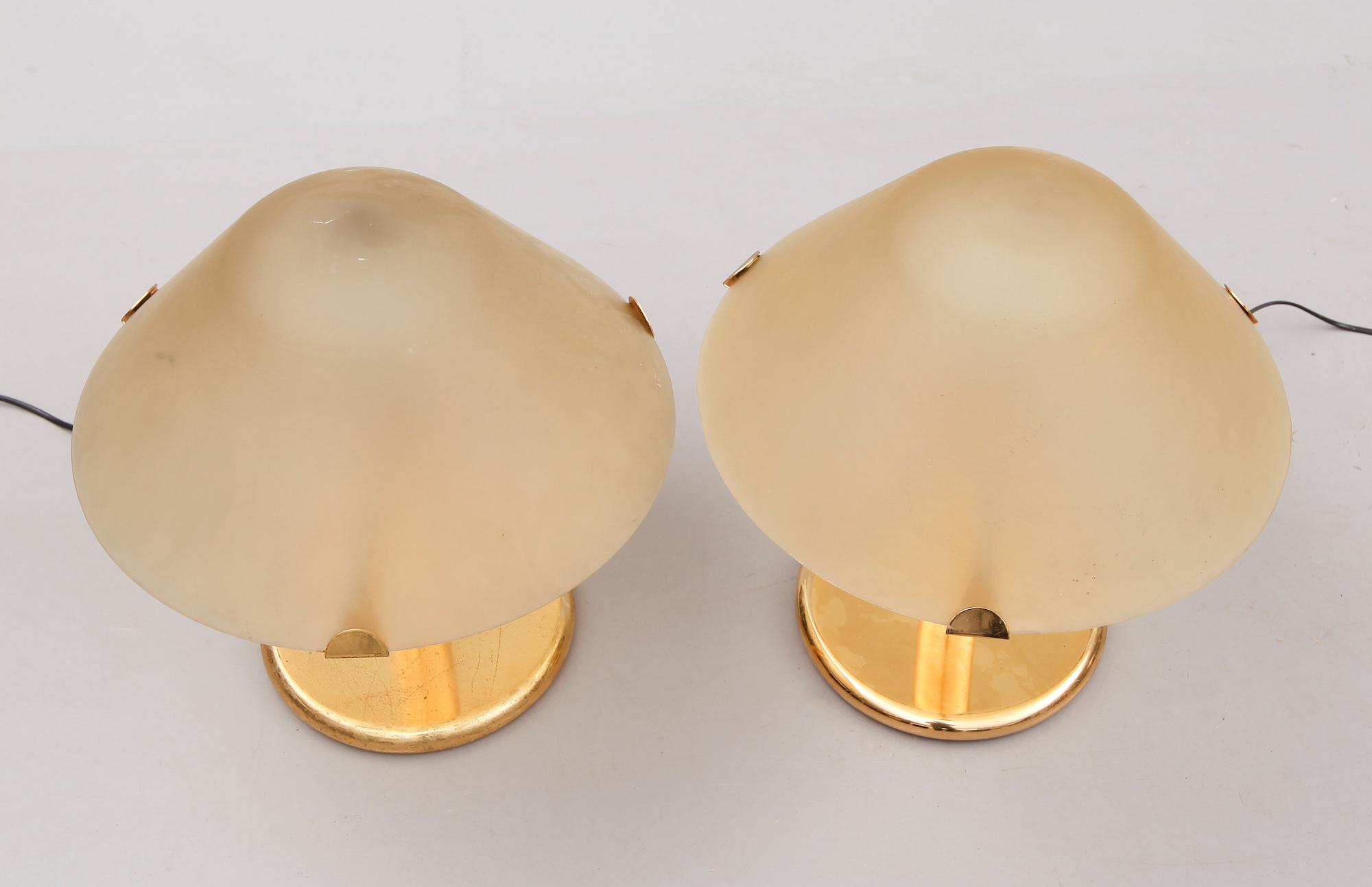 BORDSLAMPOR, 1 par, Italien, 1900-talets andra hälft.