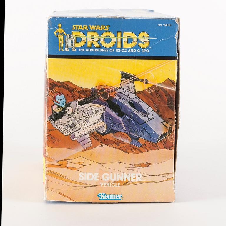 STAR WARS, AT-ST, Speeder bike samt Droids Side Gunner i svensksålda kartonger, 1983-85.