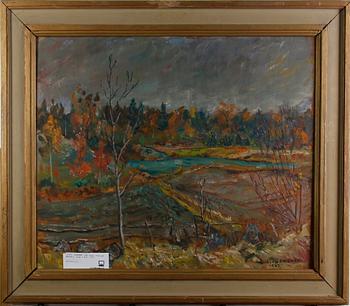 SCHEWEN, VON OLLE. Olja på masonit, sign o dat. 1937.