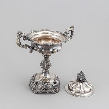 Gustaf Folcker, a silver sugar bowl, Stockholm 1860.