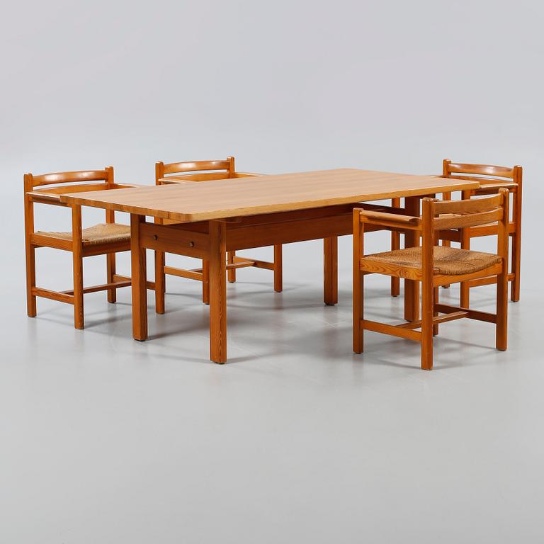 BORD SAMT STOLAR, 5 delar, Börje Mogensen, 1900-talets andra hälft.