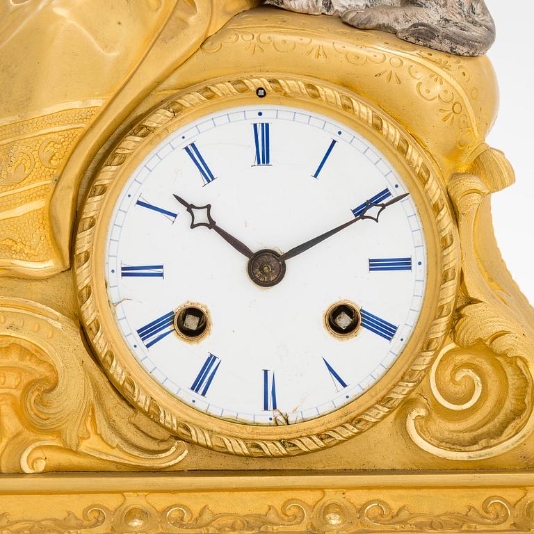 A neo-rococo mantel clock marked S Marti et Cie, France, mid-19th century.