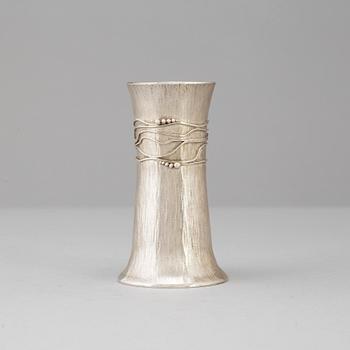 A sterling silver vase by Rosa Taikon, Stockholm, 1985, and signed Bernd Janusch.