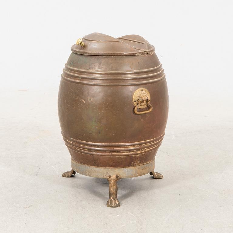 A Swedish copper water barrel around 1900 marked K Andersson Norrtelje.