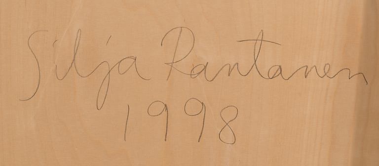 Silja Rantanen, olja på pannå, a tergo signerad och daterad 1998.