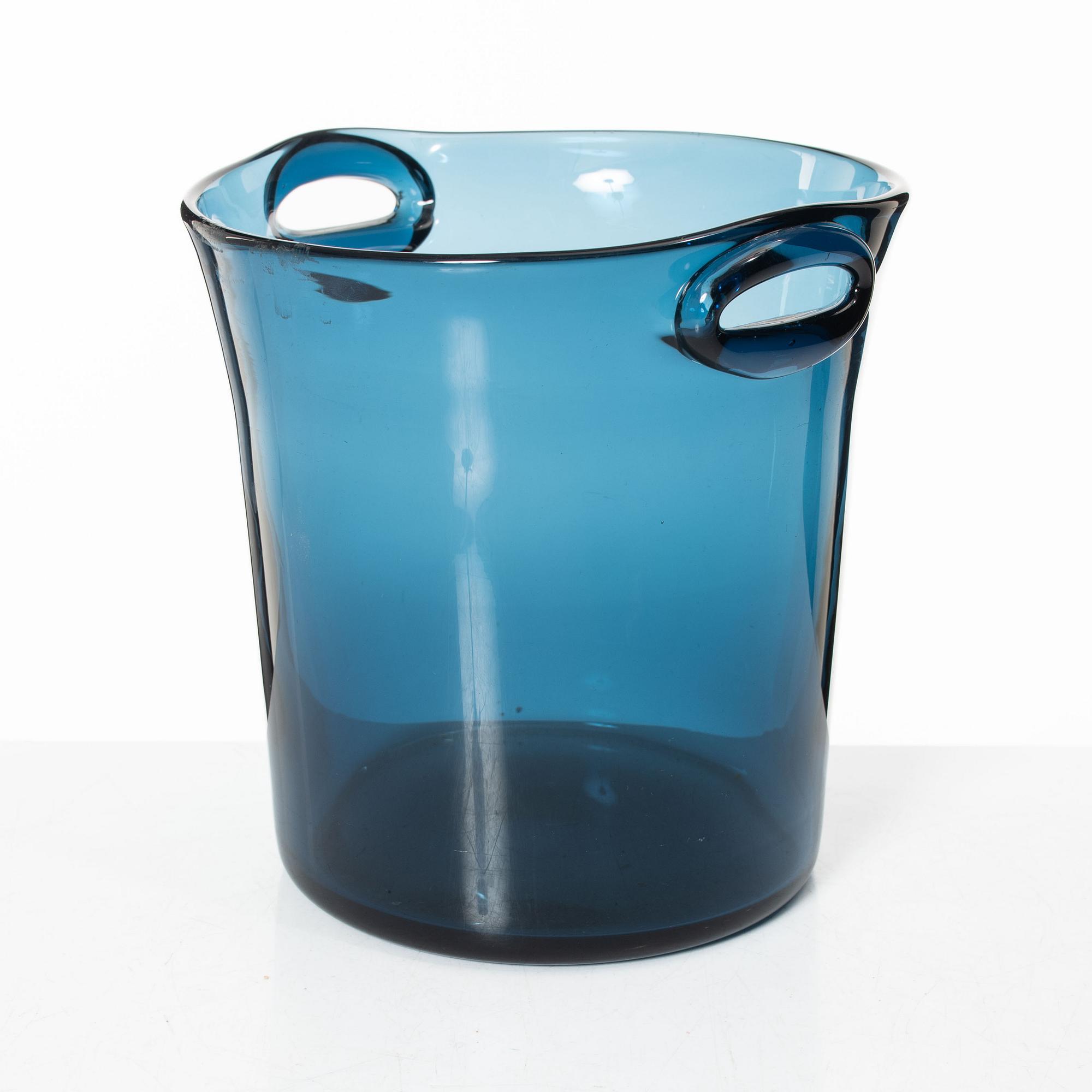 Nils Landberg, wine cooler, glass, Orrefors, 1950's.