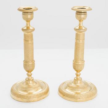 Ljusstakar, ett par, empire, Frankrike, tidigt 1800-tal.