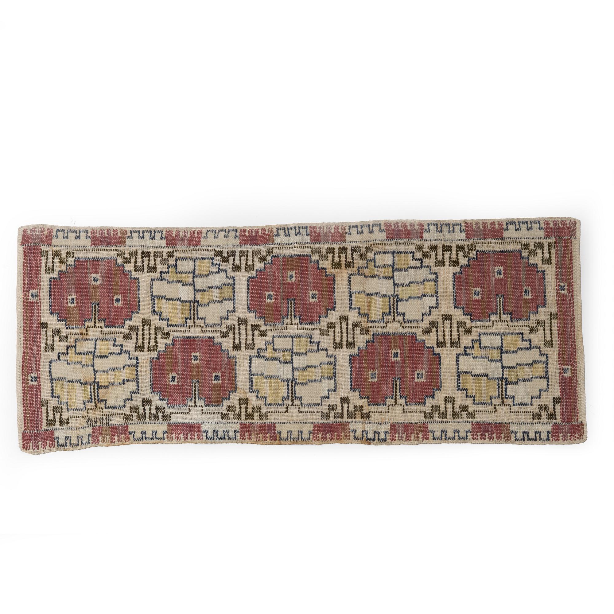 Märta Måås-Fjetterström, a flat weave, 'Grodblad', signed ABMMf, ca, 41 x 100 cm.