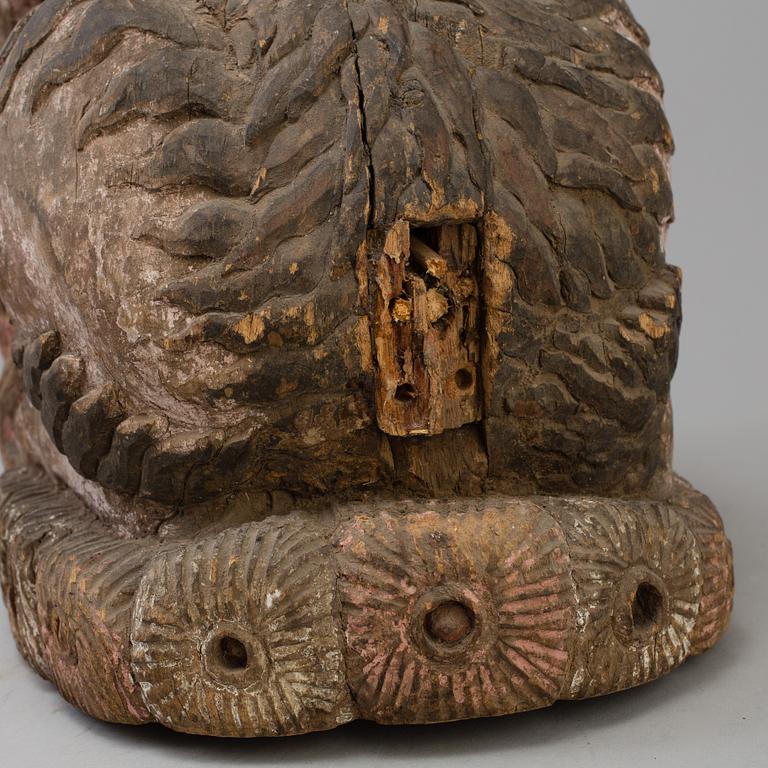 A wooden mythical beast, Southeast Asia, early 20th Century.