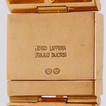 Björn Weckström, Bracelet, 18K gold, "Quadrate forms", for Lapponia, Finland.