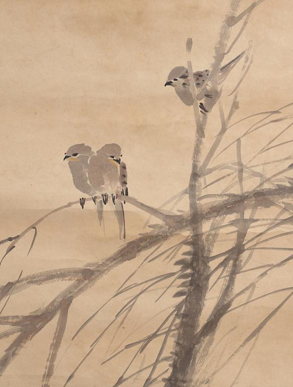 A Chinese hanging scroll, attributed to Zhong Shan, ink and color on paper, 20th century.