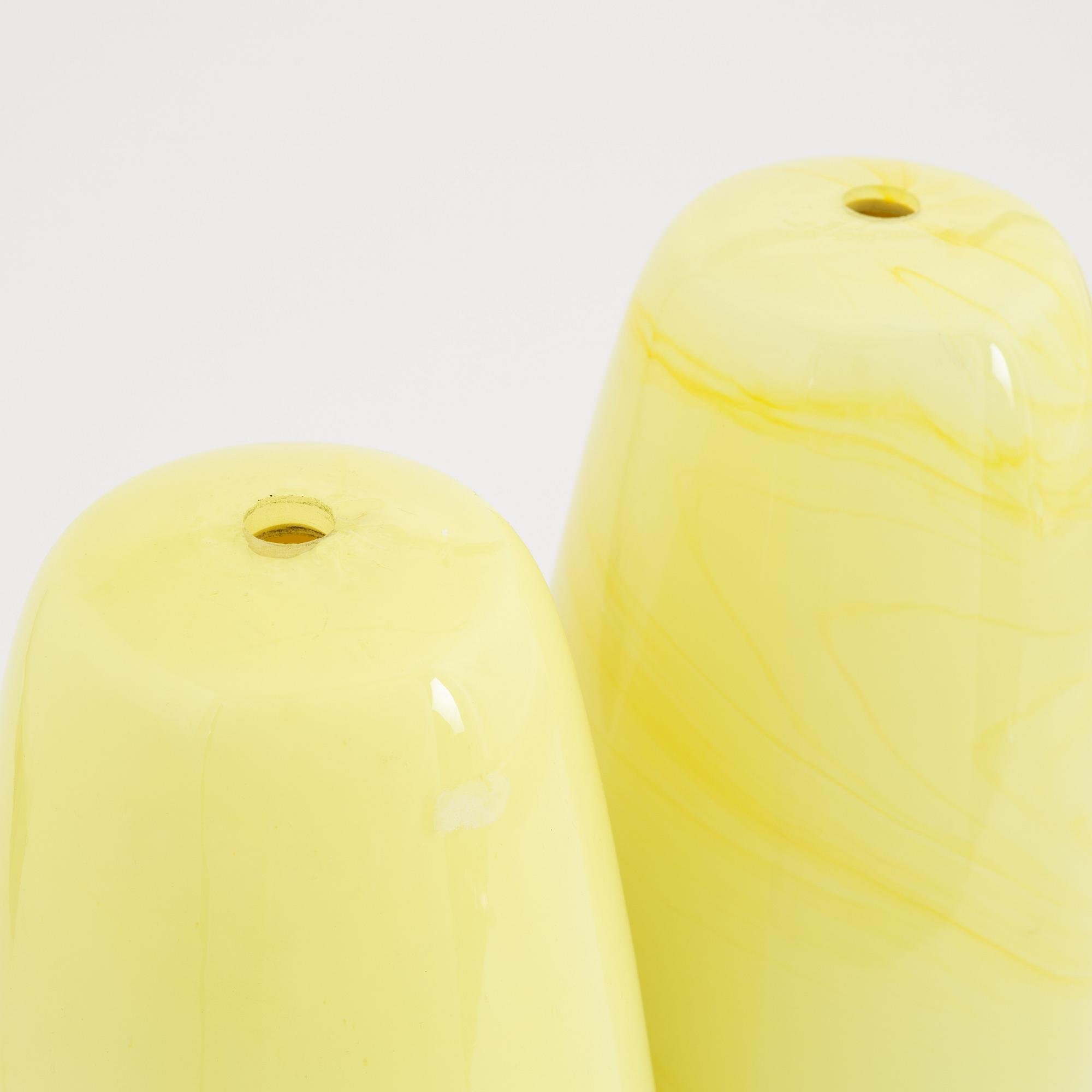 Massimo Vignelli, a pair of glass lamp shades, Venini, 1950s.