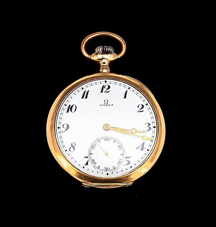 HERRFICKUR, Omega, 14k guld. 1900-talets början. Tot vikt 88,2g.
