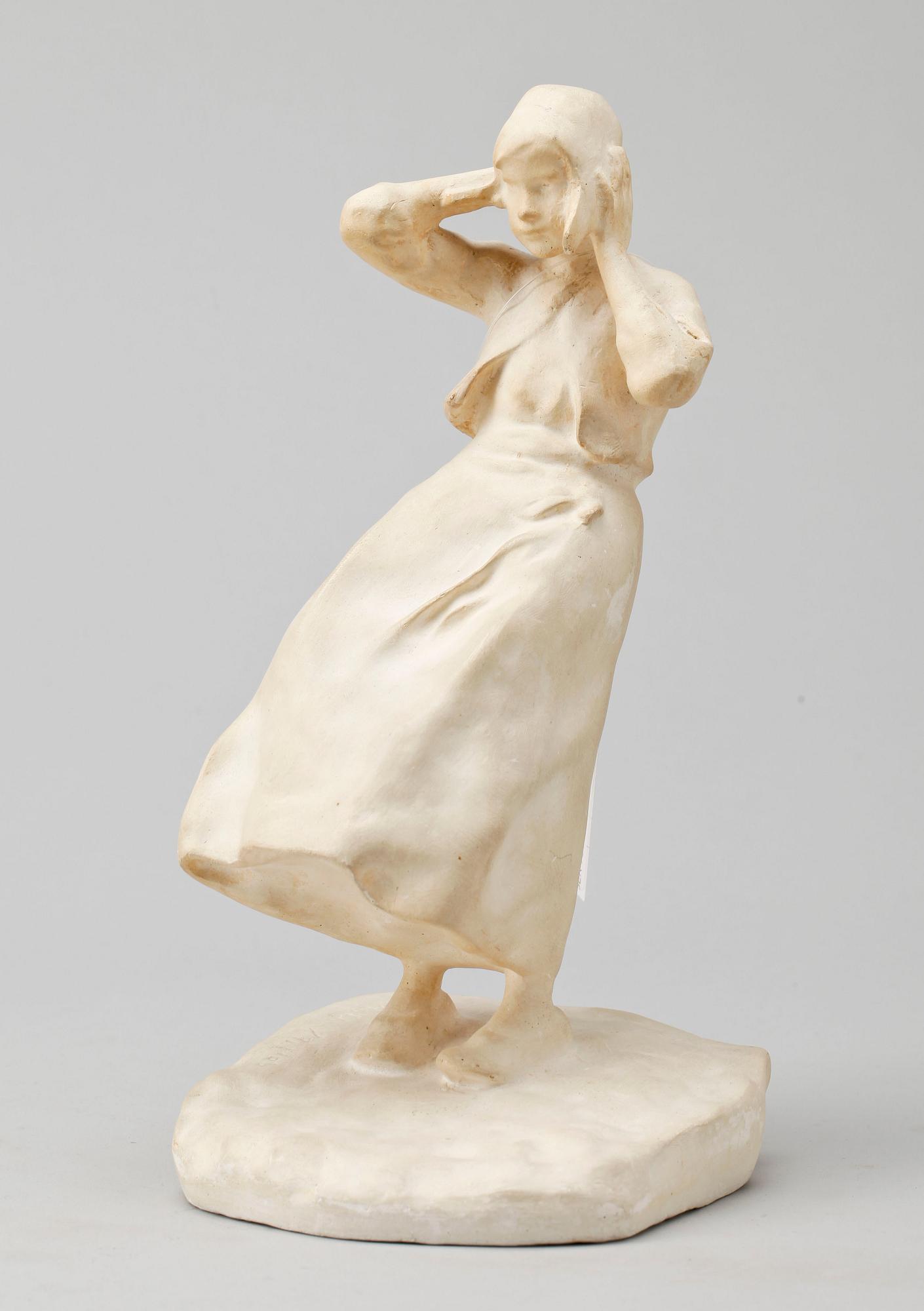 RUTH MILLES, skulptur, gips, signerad.