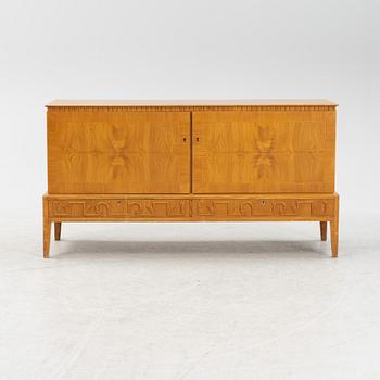 A Swedish Modern elmwood veneered sideboard, 1940's.