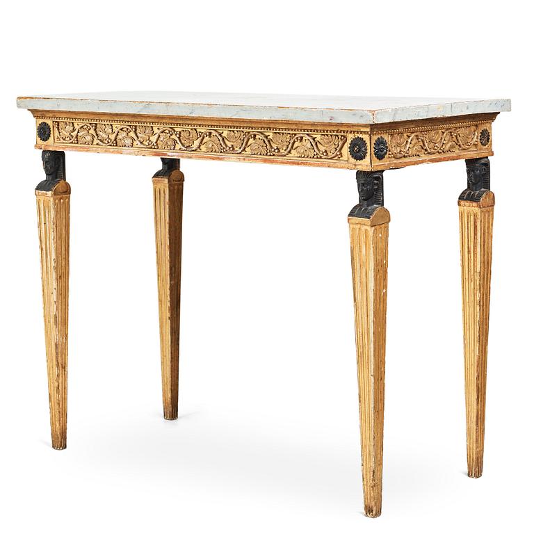 A late Gustavian late 18th century console table.