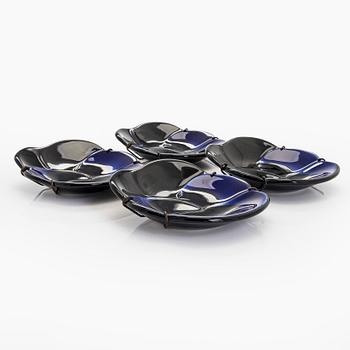 Birger Kaipiainen, Four ceramic dishes, stamped 'Viola 1967, Arabia Finland, Kaipiainen Invenit'.