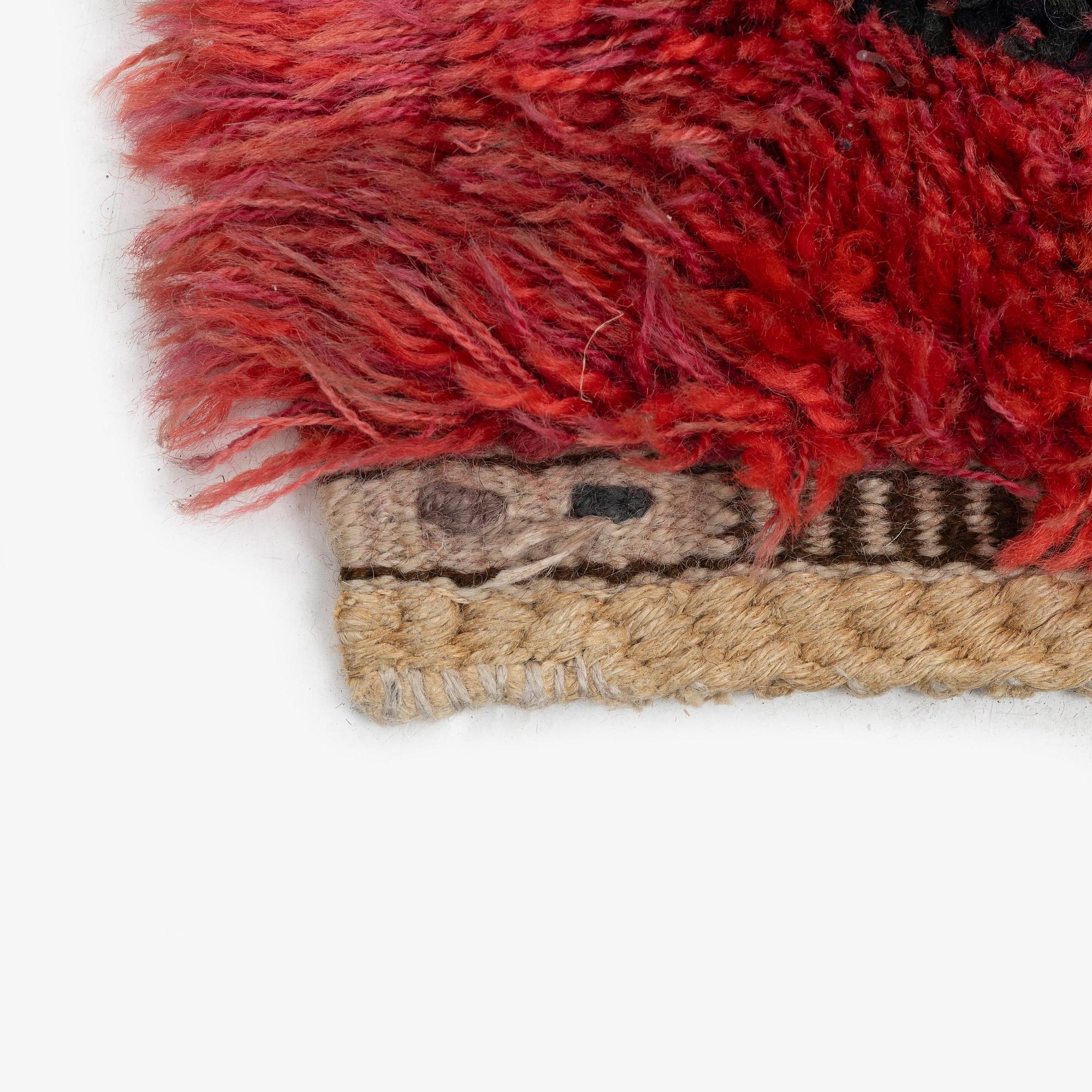 Barbro Nilsson, matta, 'Tigerfällen', knotted pile (rya), c. 260 x 154 cm, signed AB MMF BN.