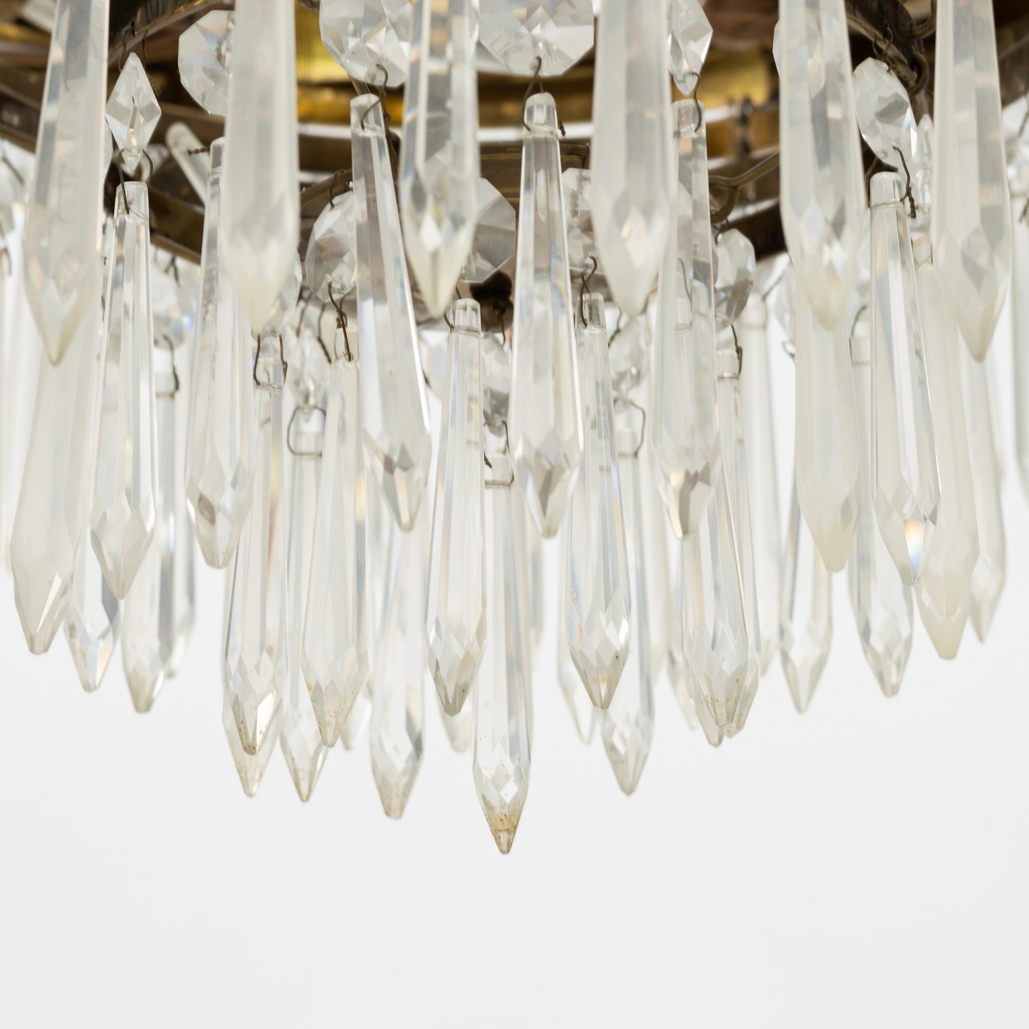 An Empire style chandelier, mid 20th century.