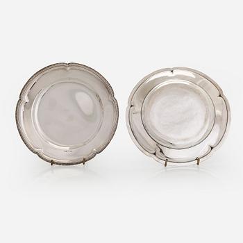 Sokerikkopari, vadit ja sirotinlusikat, hopeaa, JE Torsk, Tukholma 1902.