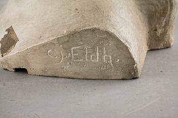 CARL ELDH, skulptur, patinerat gips, signerad.