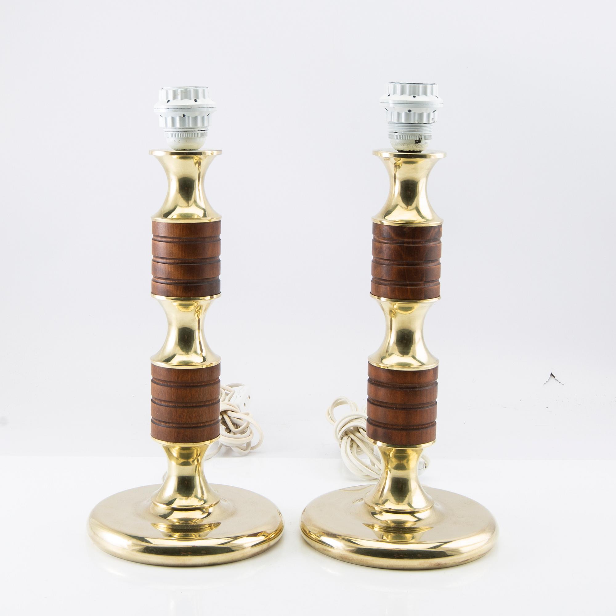 Table lamps, a pair, late 20th century.