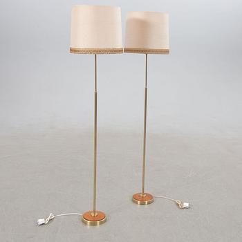 Floor lamps, a pair, mid-20th century.