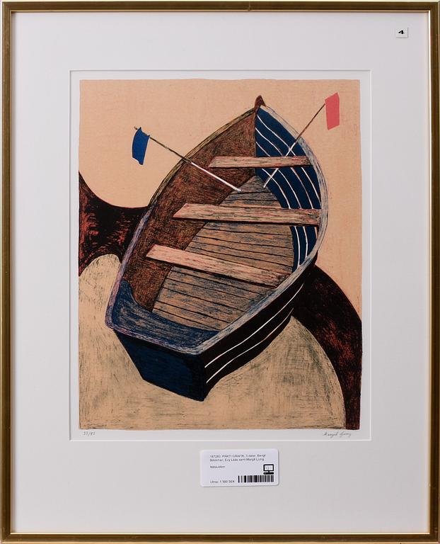 PARTI GRAFIK, 3 delar, Bengt Böckman, Evy Låås samt Margit Ljung.