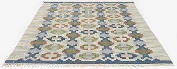 Judith Johansson, a carpet, 'Enebacken', flat weave, c. 307 x 196 cm, signed JJ.