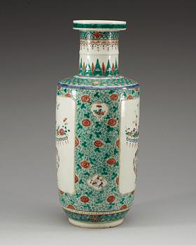 A famille rose vase, Qing dynasty with Kangxis six character mark.