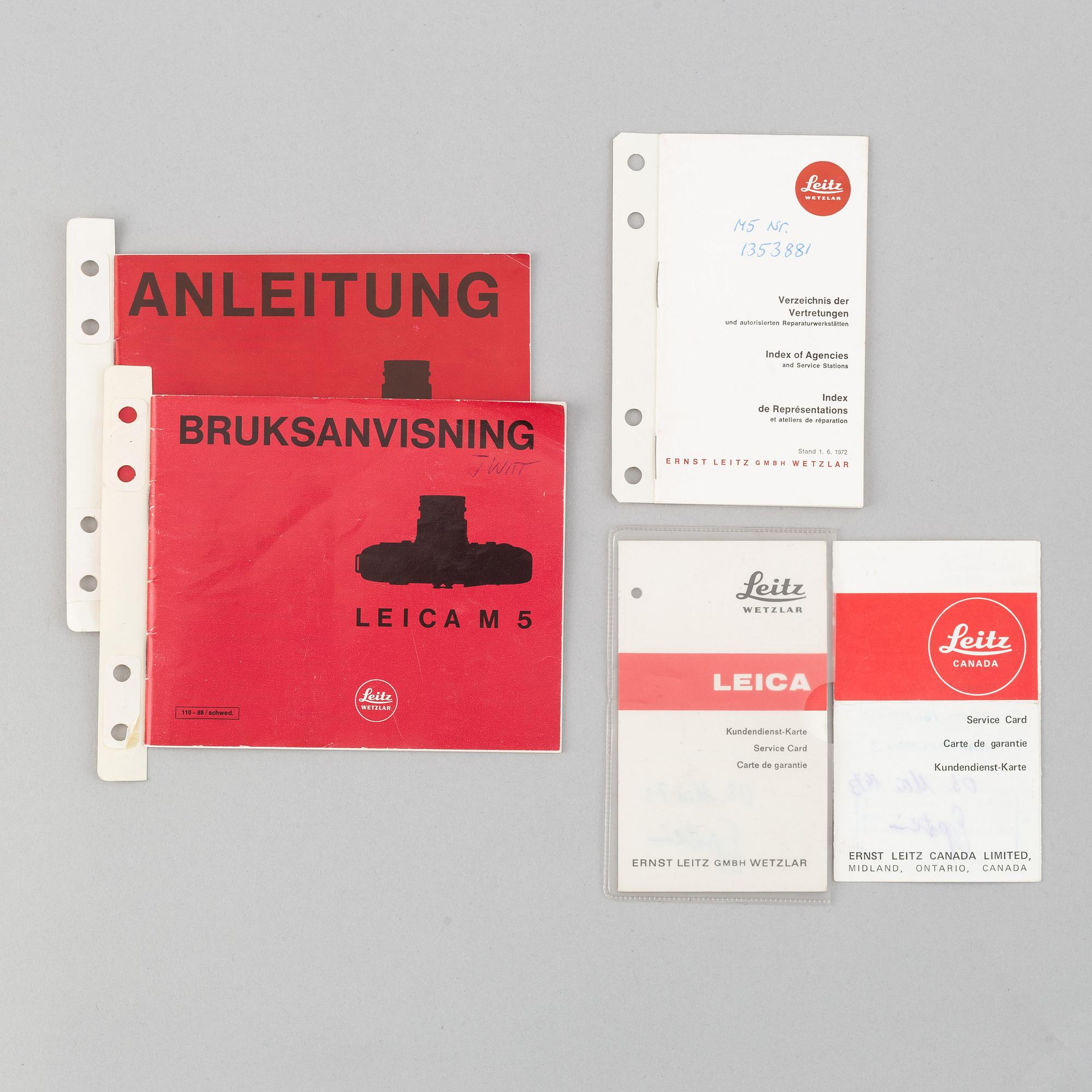 Leica M5, no 1353881, 1972.